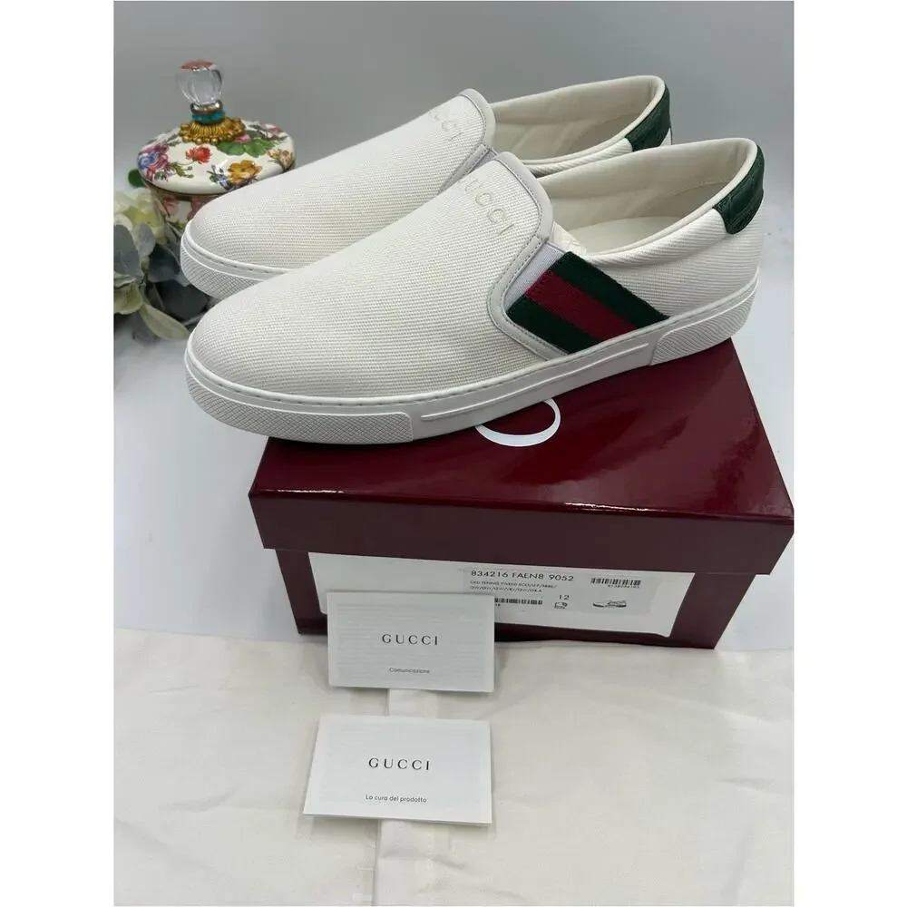 Men's Gucci ace slip on sneakers size 12 fits 12.5 US made in Italy